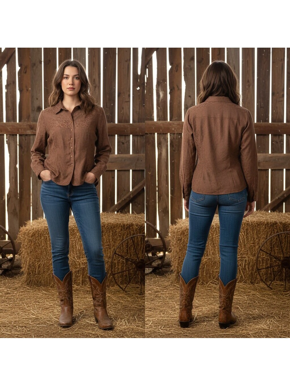 1878 - Susquehanna Trail Outfitters Brown Button-Up Shirt XL